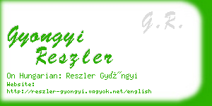 gyongyi reszler business card